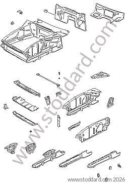 WHEEL WELL / CROSSBEAM / FRAME SIDE RAIL for Porsche 928 83-86 &bull; 1983 &bull; 928 4.7S &bull; Coupe &bull; Manual Gearbox, 5 Speed