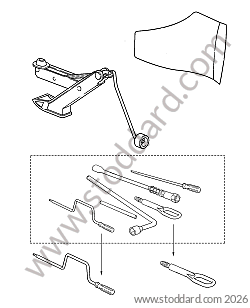 JACK / HANDLE / TOWING HOOK for Porsche 928 87-91 &bull; 1987 &bull; 928 S4 &bull; Coupe &bull; Manual Gearbox, 5 Speed