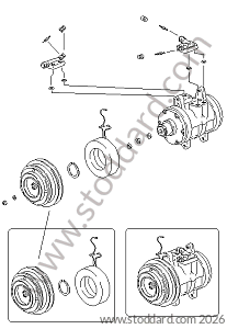 AIR CONDITIONING COMPRESSOR / AIR CONDITIONING CLUTCH for Porsche 928 87-91 &bull; 1987 &bull; 928 S4 &bull; Coupe &bull; Manual Gearbox, 5 Speed