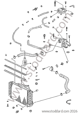 RADIATOR / THERMOSTAT / EXPANSION VESSEL / WATER HOSE for Porsche 928 92-95 &bull; 1992 &bull; 928 Gts &bull; Coupe &bull; Manual Gearbox, 5 Speed