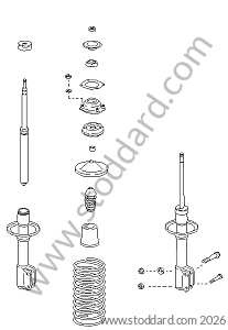 SUSPENSION SHOCK ABSORBER FRONT 85 / 88 for Porsche 944 82-85 &bull; 1985 &bull; 944 2.5 Serie 1 &bull; Coupe &bull; Manual Gearbox, 5 Speed
