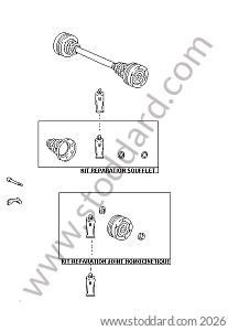DRIVE SHAFT - REPAIR KIT for Porsche 944 82-85 &bull; 1985 &bull; 944 2.5 Serie 1 &bull; Coupe &bull; Manual Gearbox, 5 Speed