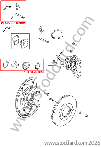 DISK BRAKE - FRONT AXLE for Porsche 944 82-85 &bull; 1985 &bull; 944 2.5 Serie 1 &bull; Coupe &bull; Manual Gearbox, 5 Speed