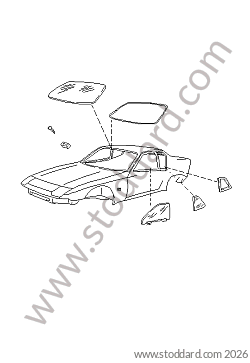 GLASSES for Porsche 944 82-85 &bull; 1985 &bull; 944 2.5 Serie 1 &bull; Coupe &bull; Manual Gearbox, 5 Speed