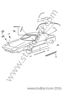 TRIM FRAME for Porsche 944 82-85 &bull; 1982 &bull; 944 2.5 &bull; Coupe &bull; Manual Gearbox, 5 Speed
