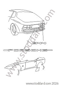 INSIGNIAS / STONE GUARD FILM for Porsche 944 82-85 &bull; 1982 &bull; 944 2.5 &bull; Coupe &bull; Manual Gearbox, 5 Speed
