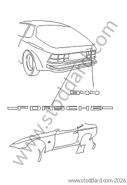 INSIGNIAS/STONE GUARD FILM for Porsche 944 82-85 &bull; 1982 &bull; 944 2.5 &bull; Coupe &bull; Manual Gearbox, 5 Speed