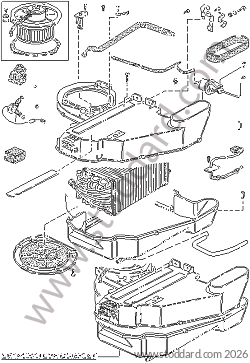 AIR CONDITIONER LEFT HAND DRIVE (Left-hand drive) for Porsche 944 82-85 &bull; 1985 &bull; 944 2.5 Serie 1 &bull; Coupe &bull; Manual Gearbox, 5 Speed