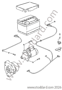 STARTER / BATTERY / WIRING HARNESSES for Porsche 944 82-85 &bull; 1982 &bull; 944 2.5 &bull; Coupe &bull; Manual Gearbox, 5 Speed