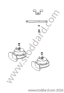 HORN for Porsche 944 82-85 &bull; 1985 &bull; 944 2.5 Serie 1 &bull; Coupe &bull; Manual Gearbox, 5 Speed