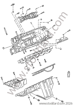 CRANKCASE/MOUTING PARTS for Porsche 944 85-88 &bull; 1985 &bull; 944 2.5 Serie 2 &bull; Coupe &bull; Manual Gearbox, 5 Speed
