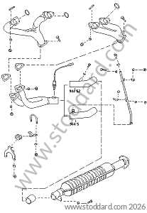 EXHAUST SYSTEM CATALYTIC CONVERTER for Porsche 944 85-88 &bull; 1987 &bull; 944 S &bull; Coupe &bull; Manual Gearbox, 5 Speed