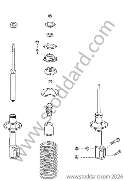 SUSPENSION SHOCK ABSORBER FRONT 85/88 for Porsche 944 85-88 &bull; 1985 &bull; 944 2.5 Serie 2 &bull; Coupe &bull; Manual Gearbox, 5 Speed