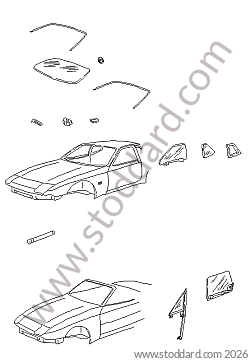 WINDOW GLAZING for Porsche 944 85-88 &bull; 1988 &bull; 944 Turbo S &bull; Coupe &bull; Manual Gearbox, 5 Speed