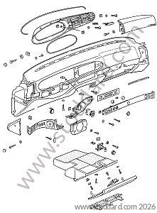 INSTRUMENT PANEL / INSTRUMENT PANEL DUCT for Porsche 944 85-88 &bull; 1988 &bull; 944 Turbo S &bull; Coupe &bull; Manual Gearbox, 5 Speed