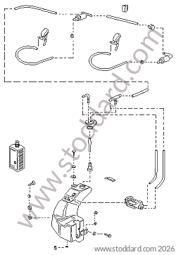 WINDSCREEN WASHER SYSTEM for Porsche 944 85-88 &bull; 1985 &bull; 944 2.5 Serie 2 &bull; Coupe &bull; Manual Gearbox, 5 Speed