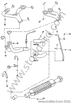 EXHAUST SYSTEM CATALYTIC CONVERTER for Porsche 944 89-91 &bull; 1989 &bull; 944 S2 &bull; Coupe &bull; Manual Gearbox, 5 Speed