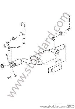 EXHAUST SYSTEM REAR MUFFLER for Porsche 944 89-91 &bull; 1989 &bull; 944 S2 &bull; Coupe &bull; Manual Gearbox, 5 Speed