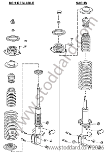 SUSPENSION SHOCK ABSORBER FRONT for Porsche 944 89-91 &bull; 1989 &bull; 944 S2 &bull; Coupe &bull; Manual Gearbox, 5 Speed