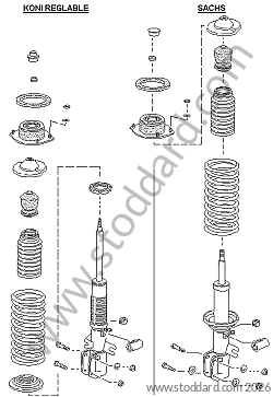 SUSPENSION SHOCK ABSORBER FRONT for Porsche 944 89-91 &bull; 1989 &bull; 944 2.7 &bull; Coupe &bull; Manual Gearbox, 5 Speed