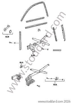 POWER WINDOWS WINDO GUIDE for Porsche 944 89-91 &bull; 1989 &bull; 944 2.7 &bull; Coupe &bull; Manual Gearbox, 5 Speed