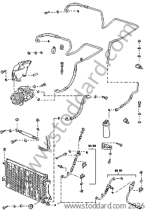REFRIGERANT CIRCUIT for Porsche 944 89-91 &bull; 1989 &bull; 944 S2 &bull; Coupe &bull; Manual Gearbox, 5 Speed