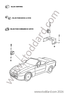 RELAY FOR CONVERTIBLE TOP CONTROL for Porsche 944 89-91 &bull; 1989 &bull; 944 S2 &bull; Cabrio &bull; Manual Gearbox, 5 Speed