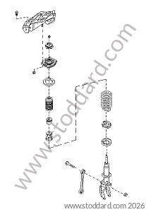 FRONT SHOCK ABSORBER VERSION WITHOUT BODY HEIGHT CONTROL AND WITHOUT HEIGHT ADJUSTMENT for Porsche Cayenne 955 03-06 &bull; 2003 &bull; Cayenne S V8 &bull; Manual Gearbox, 6 Speed