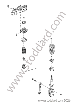 FRONT SHOCK ABSORBER VERSION WITHOUT BODY HEIGHT CONTROL AND WITHOUT HEIGHT ADJUSTMENT for Porsche Cayenne 955 03-06 &bull; 2003 &bull; Cayenne S V8 &bull; Manual Gearbox, 6 Speed