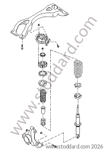 REAR SHOCK ABSORBER VERSION WITHOUT BODY HEIGHT CONTROL AND WITHOUT HEIGHT ADJUSTMENT for Porsche Cayenne 955 03-06 &bull; 2003 &bull; Cayenne S V8 &bull; Manual Gearbox, 6 Speed