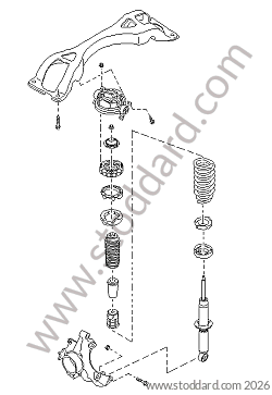 REAR SHOCK ABSORBER VERSION WITHOUT BODY HEIGHT CONTROL AND WITHOUT HEIGHT ADJUSTMENT for Porsche Cayenne 955 03-06 &bull; 2003 &bull; Cayenne V6 &bull; Manual Gearbox, 6 Speed