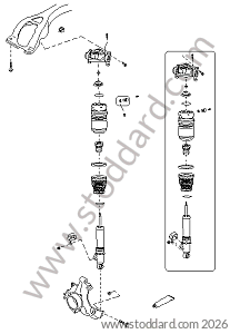 REAR SHOCK ABSORBER VERSION WITH BODY HEIGHT CONTROL AND WITH HEIGHT ADJUSTMENT (PASM) for Porsche Cayenne 955 03-06 &bull; 2003 &bull; Cayenne S V8 &bull; Manual Gearbox, 6 Speed