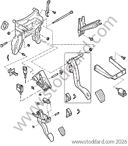 CONTROL PEDALS FOR MANUAL GEARBOX / SUPPORT / BRAKE PEDAL / CLUTCH PEDAL  for Porsche Cayenne 955 03-06 &bull; 2003 &bull; Cayenne V6 &bull; Manual Gearbox, 6 Speed