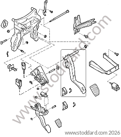 CONTROL PEDALS FOR MANUAL GEARBOX / SUPPORT / BRAKE PEDAL / CLUTCH PEDAL  for Porsche Cayenne 955 03-06 &bull; 2003 &bull; Cayenne V6 &bull; Manual Gearbox, 6 Speed