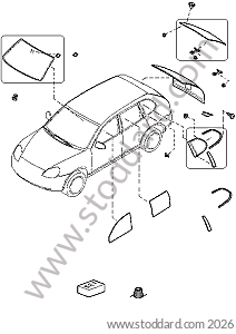 WINDOWS / WINDSCREEN / DOOR WINDOW / SIDE WINDOW / REAR WINDOW / MOULDING for Porsche Cayenne 955 03-06 &bull; 2003 &bull; Cayenne S V8 &bull; Manual Gearbox, 6 Speed