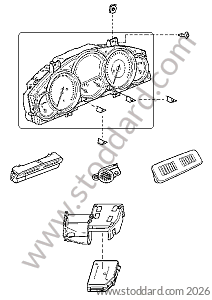 INSTRUMENT UNIT / BUTTON / SENSOR / SUPPORT for Porsche Cayenne 955 03-06 &bull; 2003 &bull; Cayenne S V8 &bull; Manual Gearbox, 6 Speed