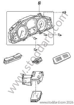 INSTRUMENT UNIT / BUTTON / SENSOR / SUPPORT for Porsche Cayenne 955 03-06 &bull; 2003 &bull; Cayenne S V8 &bull; Manual Gearbox, 6 Speed