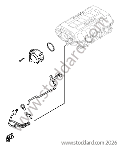 BUTTERFLY VALVE BODY / VACUUM PUMP HOSE / HOSE ON ACTIVE CARBON HOLDER for Porsche Cayenne 957 07-10 &bull; 2010 &bull; Cayenne Gts &bull; Manual Gearbox, 6 Speed