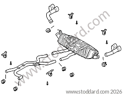 REAR SILENCER  for Porsche Cayenne 957 07-10 &bull; 2007 &bull; Cayenne Turbo &bull; Automatic Gearbox