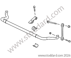 NORMAL FRONT STABILIZER BAR (no uncoupling system) / SILENT BLOCK FOR FRONT STABILIZER BAR / THRUST ROD for Porsche Cayenne 957 07-10 &bull; 2007 &bull; Cayenne V6 &bull; Automatic Gearbox