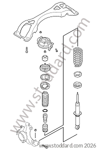 REAR SHOCK ABSORBER VERSION WITHOUT BODY HEIGHT CONTROL AND WITHOUT HEIGHT ADJUSTMENT for Porsche Cayenne 957 07-10 &bull; 2009 &bull; Cayenne Diesel &bull; Automatic Gearbox