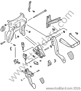 CONTROL PEDALS FOR MANUAL GEARBOX / SUPPORT / BRAKE PEDAL / CLUTCH PEDAL  for Porsche Cayenne 957 07-10 &bull; 2008 &bull; Cayenne V6 &bull; Manual Gearbox, 6 Speed