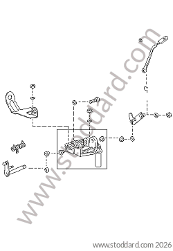 BRACKET THROTTLE LINKAGE for Porsche 911 Turbo + 965 &bull; 1991 &bull; 3.3 Turbo &bull; Coupe &bull; Manual Gearbox, 5 Speed