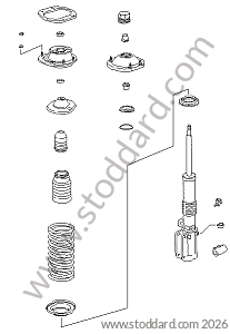 SUSPENSION SHOCK ABSORBER STRUT for Porsche 964 &bull; 1989 &bull; 964 Carrera 4 &bull; Coupe &bull; Manual Gearbox, 5 Speed
