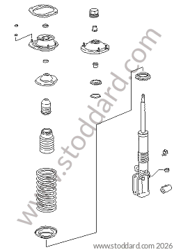 SUSPENSION SHOCK ABSORBER STRUT for Porsche 964 &bull; 1989 &bull; 964 Carrera 4 &bull; Coupe &bull; Manual Gearbox, 5 Speed