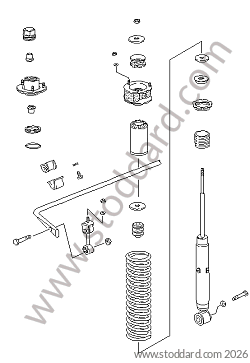 SHOCK ABSORBER/ STABILISER for Porsche 964 &bull; 1989 &bull; 964 Carrera 4 &bull; Coupe &bull; Manual Gearbox, 5 Speed