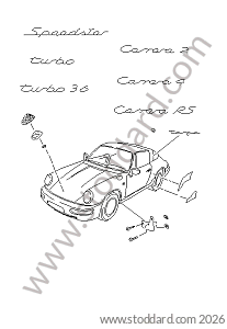 INSIGNIAS / STONE GUARD FILM for Porsche 964 &bull; 1989 &bull; 964 Carrera 4 &bull; Coupe &bull; Manual Gearbox, 5 Speed
