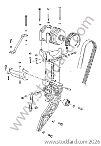 COMPRESSOR MOUTING DRIVING MECHANISM for Porsche 911 Turbo + 965 &bull; 1991 &bull; 3.3 Turbo &bull; Coupe &bull; Manual Gearbox, 5 Speed