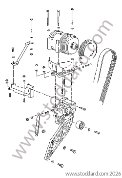 COMPRESSOR MOUTING DRIVING MECHANISM for Porsche 911 Turbo + 965 &bull; 1991 &bull; 3.3 Turbo &bull; Coupe &bull; Manual Gearbox, 5 Speed