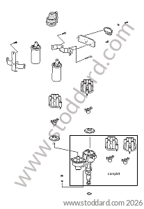 ROTOR / DISTRIBUTOR CAP / IGNITION COIL for Porsche 964 &bull; 1989 &bull; 964 Carrera 4 &bull; Coupe &bull; Manual Gearbox, 5 Speed